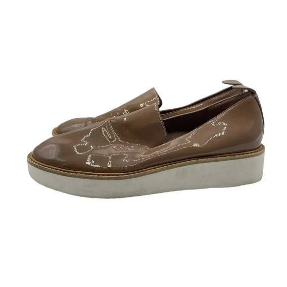 VINCE Sanders Platform Patent Leather Rose Loafer Slip-On Sneakers Women's 8 - Picture 1 of 6